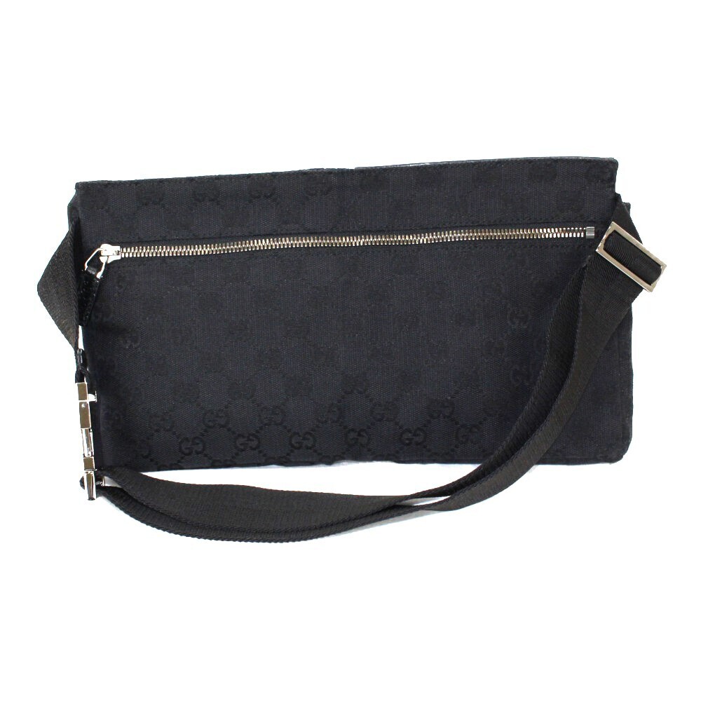 Gucci Black Belt Bum GG Waist Canvas Crossbody Bag Classic
